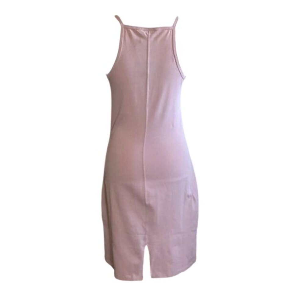 Nike Cotton Tank Dress Womens M Pink Metallic Logo Bodycon NWT Summer - Picture 5 of 13